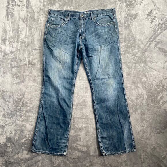 Helix No 56 Slim Bootcut Jeans Men's 38x32 Blue Denim Casual - Picture 1 of 11